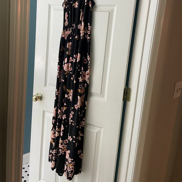 French Grey  Zoe knit maxi dress from Stitch Fix, NWT, black floral, Small - Picture 5 of 6
